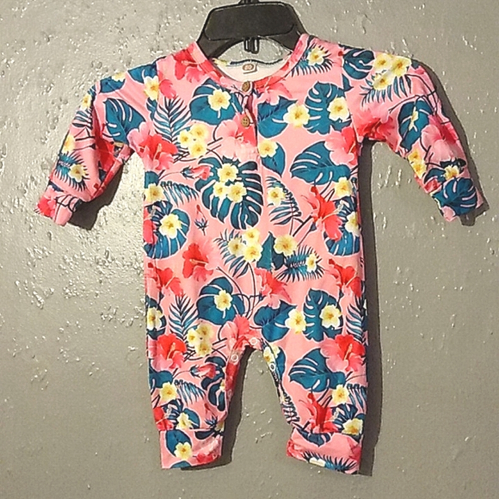 Floral infant wear onesie